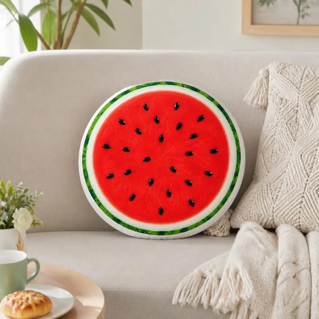 Watermelon Shape Plush Pillow Cushion Funny Stuffed Throw Pillow Home Decor Gift Sofa Bed Restaurant Chef Kitchen Cafe