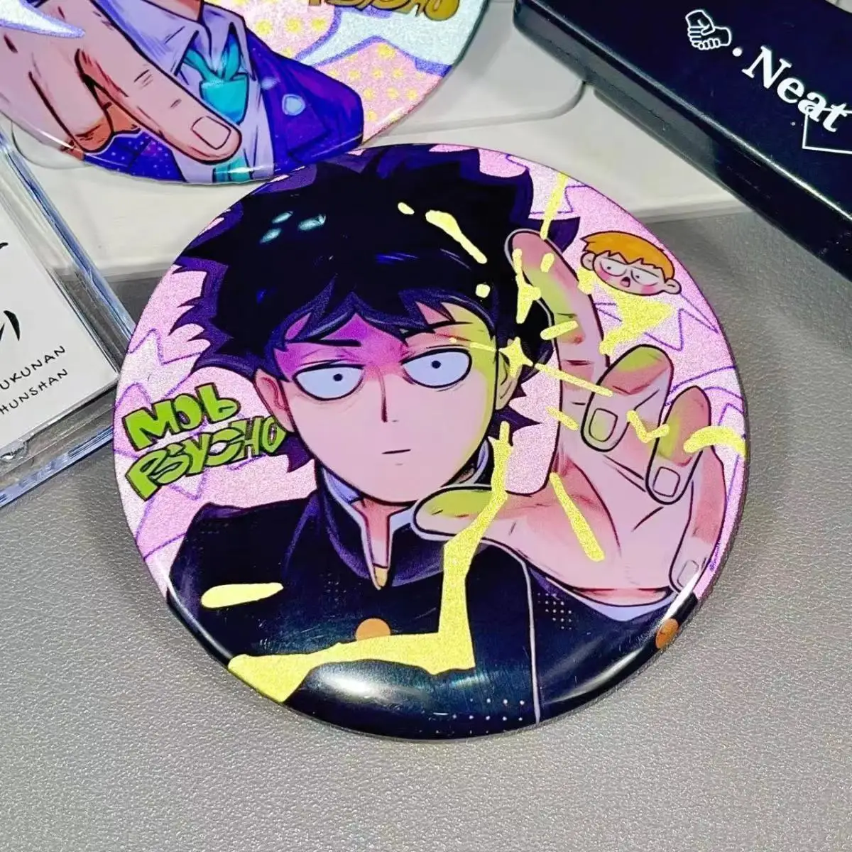 Mob Psycho 100 Anime Badge Peripheral Animation Derivatives 58mm Badge Jewelry