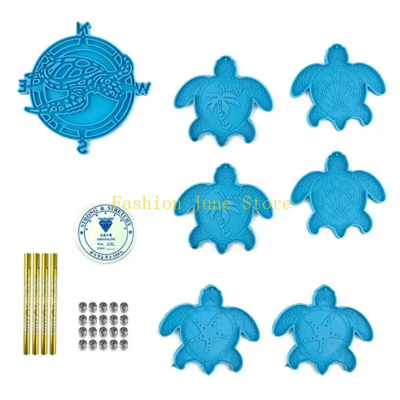 N5KA Wind Chimes Resin Molds Silicone Bundle,Sea for Turtle Wind Molds for Epoxy Resin Jewelry Casting Molds