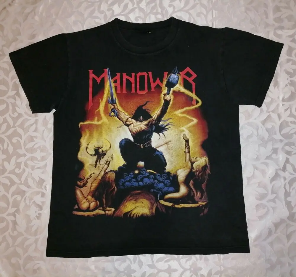 VINTAGE MAN O WAR MANOWAR T-SHIRT BAND TEE METAL