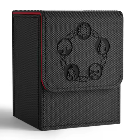 Card Deck Box, Copyrighted Design，Fits 100+ Single Sleeved Cards, Magnetic Closure PU Leather Card Box for TCG Cards