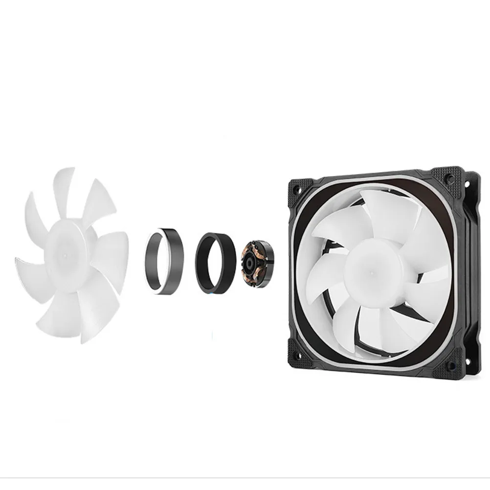 1Set 5Unit 12Cm Rgb LED Pc Fan Cooling System Efficient Energy Saving Desktop Gaming Computer Cooling Kit with Controller