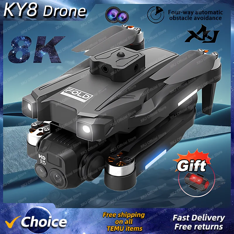 New YK8 Drone 8K Professinal 4K HD Camera Wide Angle 5G WIFI Optical Flow 360 °Obstacle Avoidance Brushless Motor RC Quadcopter