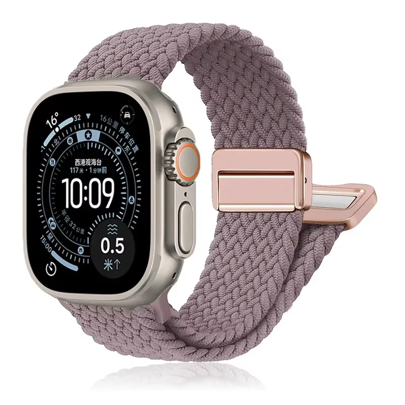 สายไนลอนถักสำหรับ Apple Watch 11 ขนาด 49 มม. 44 มม. 45 มม. 42 มม. 46 มม. 40 มม. 41 มม. Ultra 3 สายรัดข้อมือ iWatch Series 10 9 8 7 6 SE