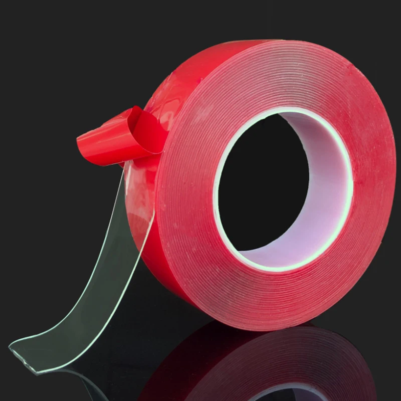 5/10/15/20mm Red Transparent Silicone Double-Sided Tape High Strength No Traces Adhesive Double Sided Tapes For Car Home Decor