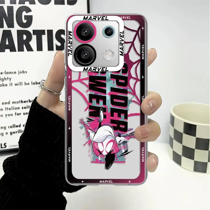 phone case for Xiaomi Redmi Note 13 12S 11 Pro 13C 4G X3 NFC 11S 10 12pro plus 9s Clear funda cover Gwen Spider-Man Cool Marvel