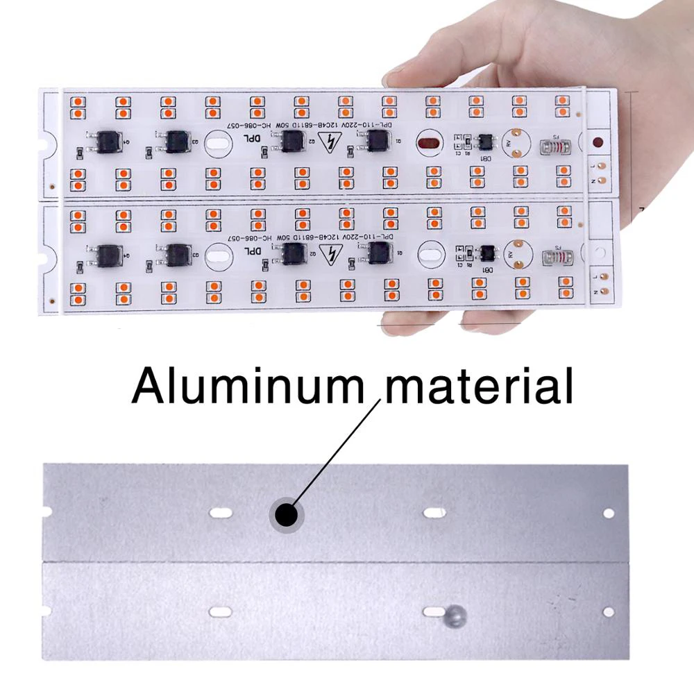 Imagem -04 - Led Chip Plant Grow Light Full Spectrum Cob Faça Você Mesmo para Estufa de Flores Interior 110v 220v 30w 50w Pcs