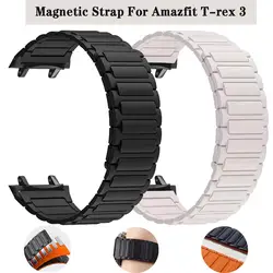 Sports Silicone Strap For Huami Amazfit T-Rex 3 Magnetic Bracelet Loop Wristband For Amazfit T-Rex 3 Smart Watch Correa Belt