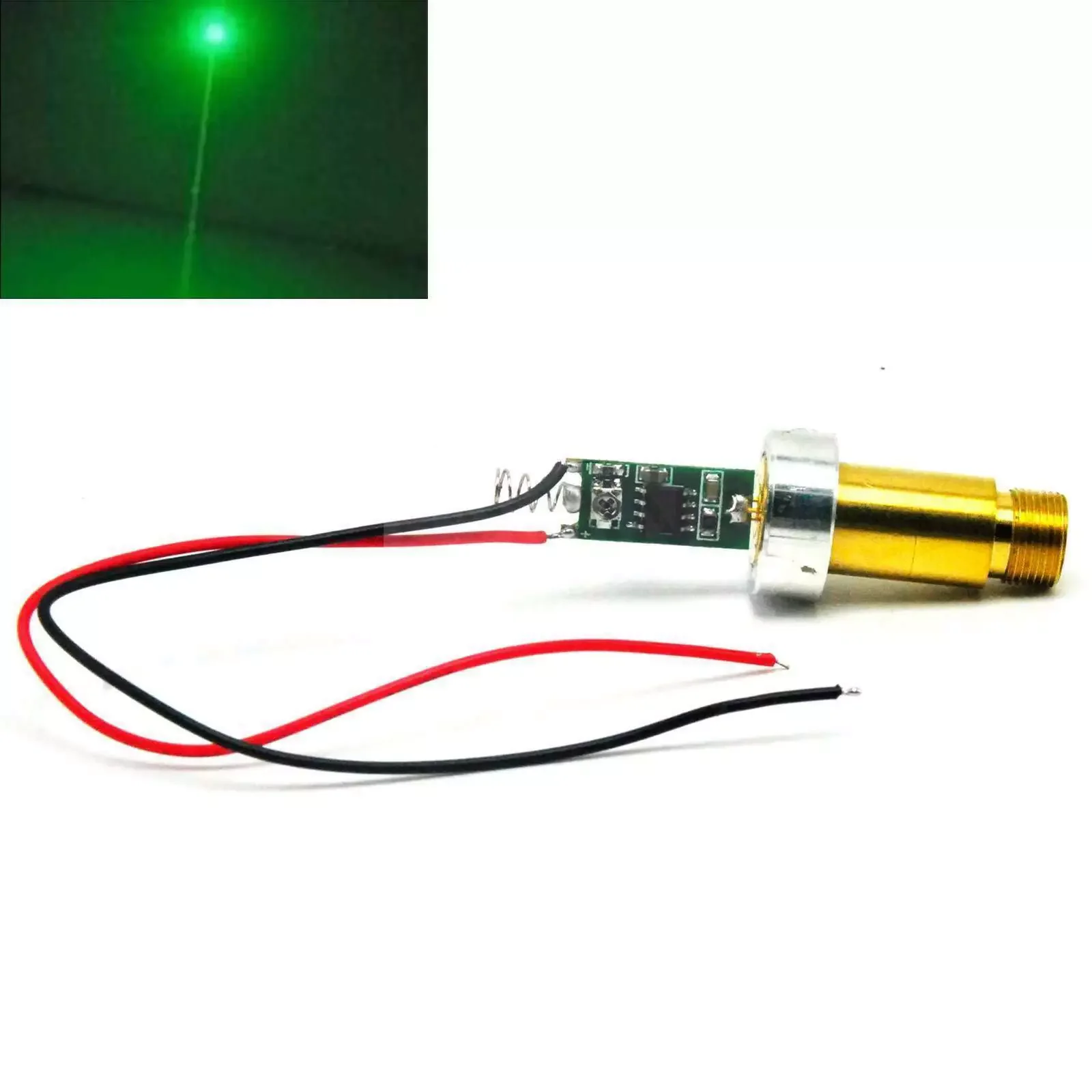 Módulo de diodo laser de ponto verde 532nm 200mW 3.0-3.7V com dissipador de calor de anel de alumínio