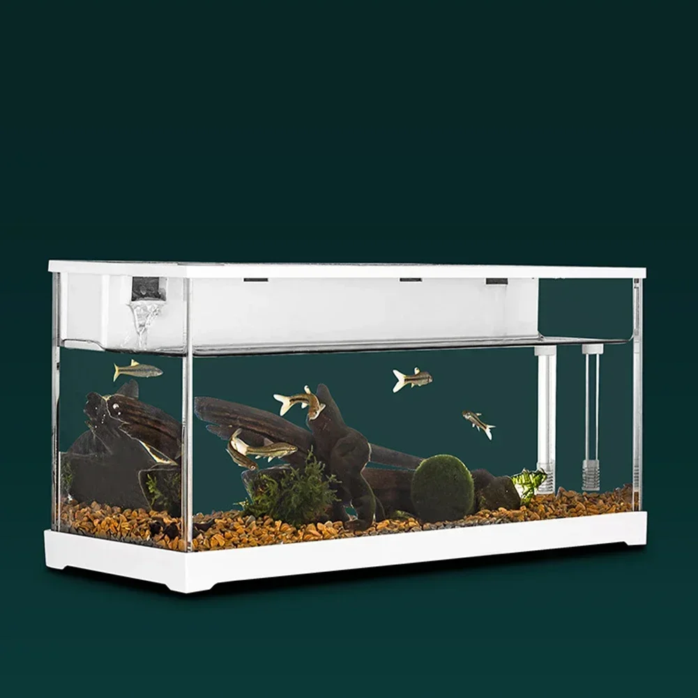 Acrylic Goldfish Tank Aquarium Small Transparent Fish Tank Filter Desktop Aquarium Fish Bowls Modern Mute Aquarium Accessories