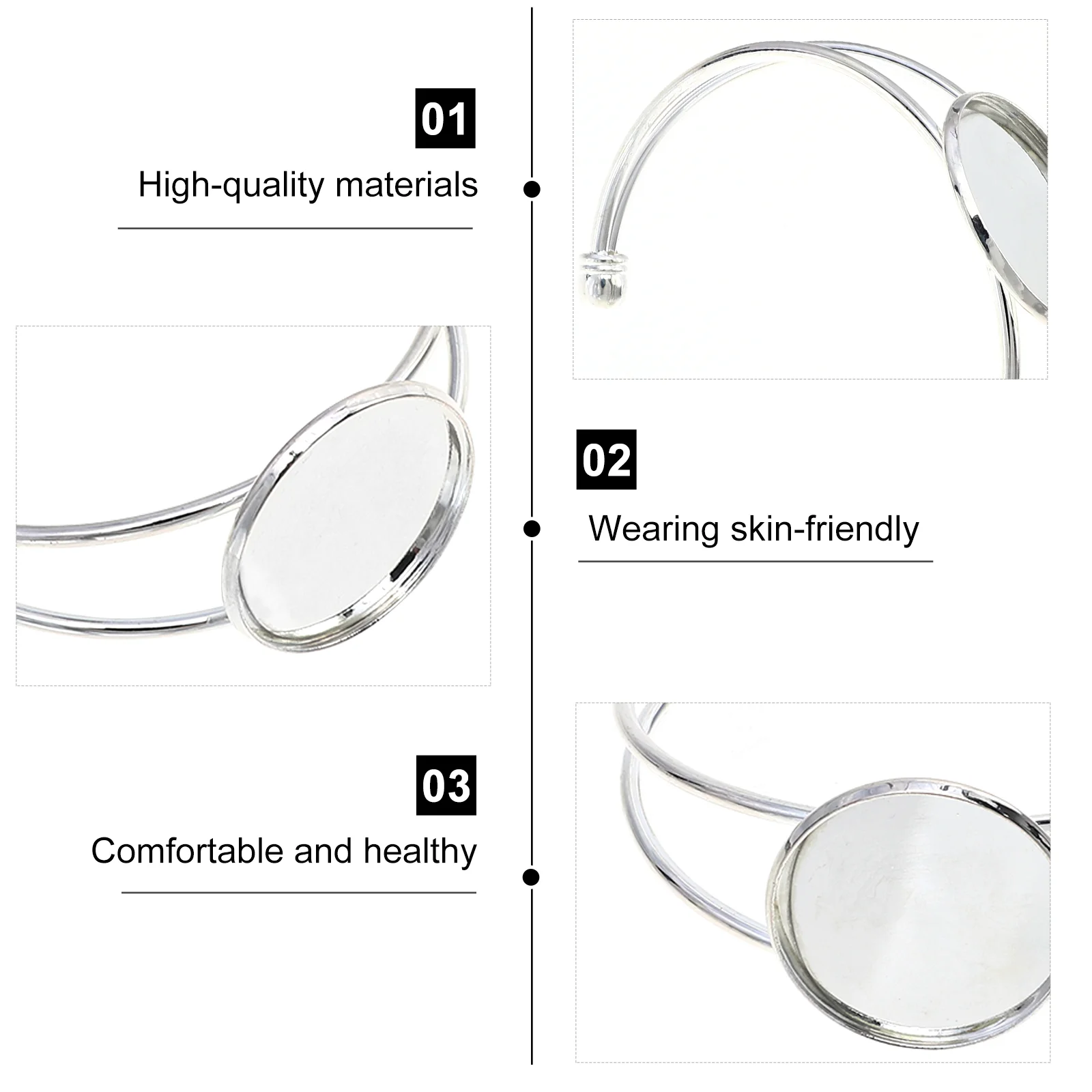 10 Pcs Copper Bracelet Base Kits Blank Bezel Materials Home Craft Supplies Jewelry Making Tools Customizable