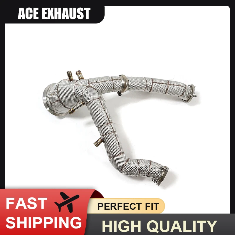 ACE Exhaust High-Flow-Downpipe für Audi A6/A7 C8 3.0T 2019- Hochwertige SUS304 Auspuffkrümmer Auspuffanlagen mit Hitzeschutz – Detail 4
