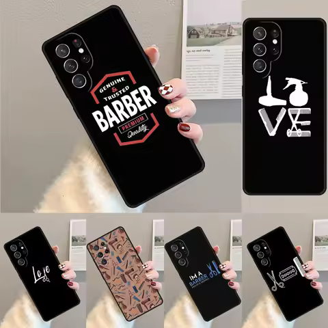 Cover For Samsung Galaxy S24 Ultra S21 S22 S8 S9 S10E Note 10 20 Plus FE S23 Love Barber Life Phone case Coque