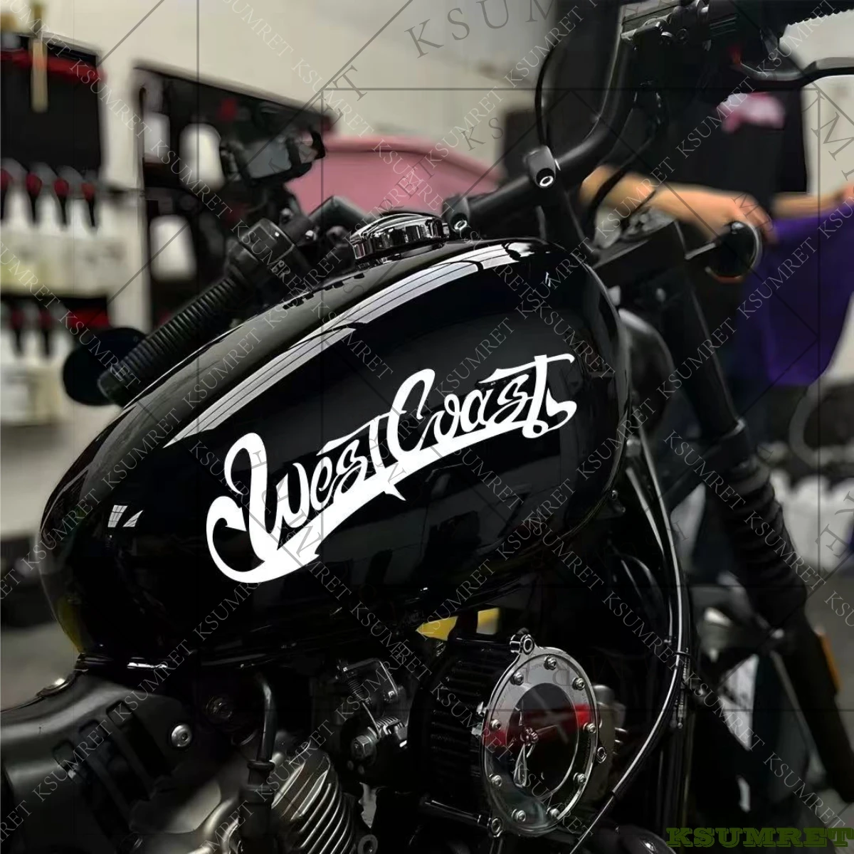 

Персонализированная креативная наклейка на мотоцикл в стиле JDM West Coast с английским текстом, водонепроницаемая, для лобового стекла автомобиля.