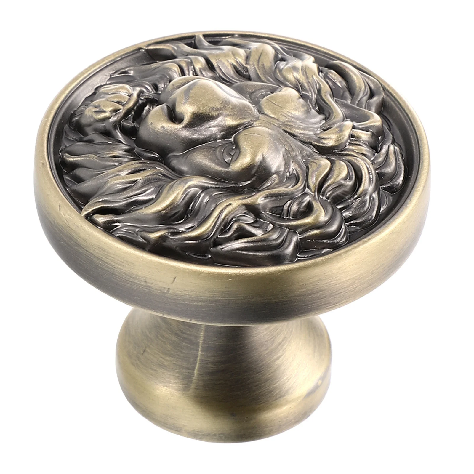 1 قطعة مقبض كابينة رأس الأسد سبائك الزنك دائم درج مقبض سحب خزانة الأثاث مقبض سحب لأدراج الخزانات