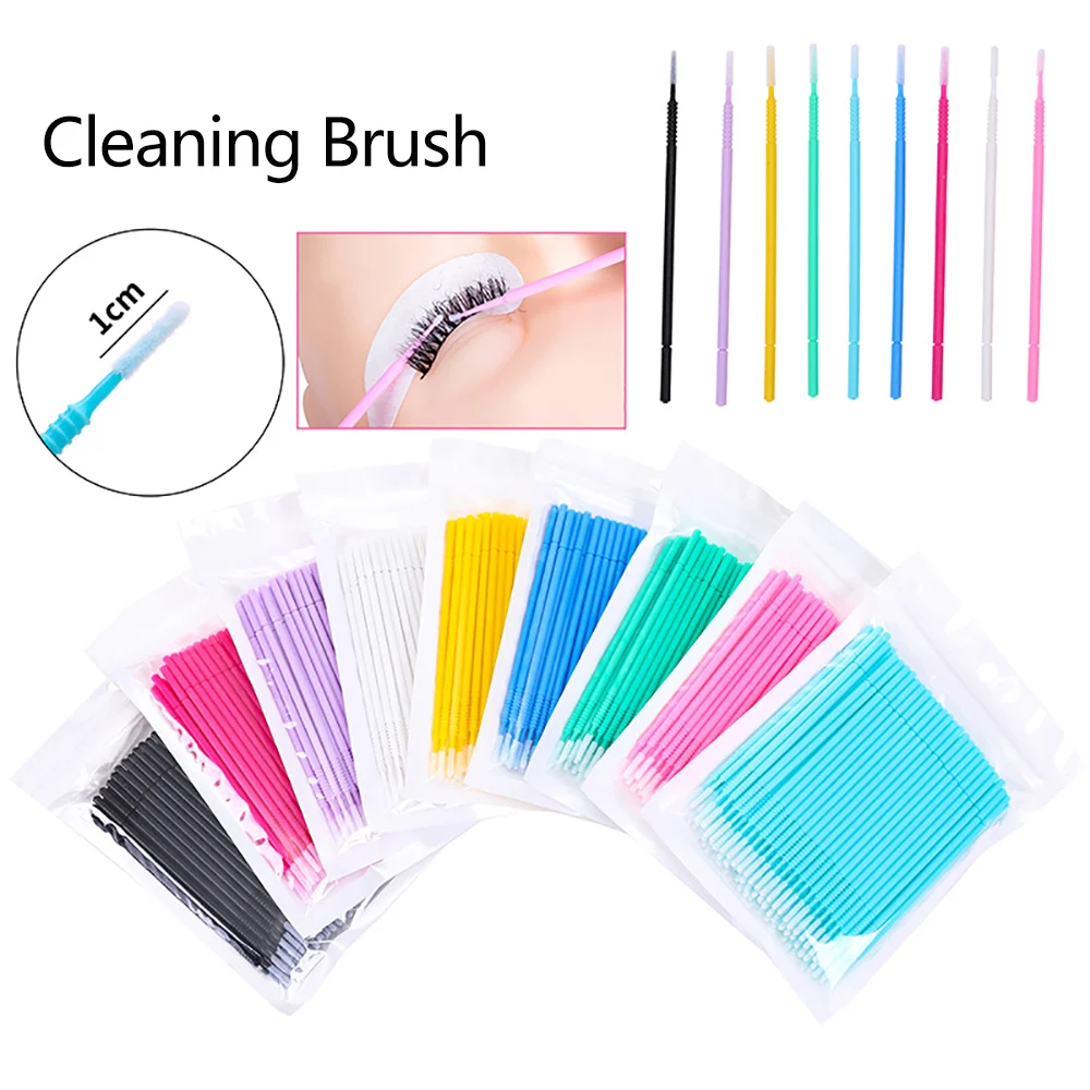 100PCS Disposable MicroBrush Eyelashes Extension Individual Lash Removing Swab Micro make up brushes For Eyelash Extension Tools