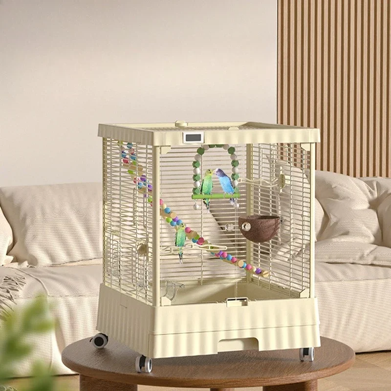 

Panoramic glass parrot cage, large transparent bird cage, household