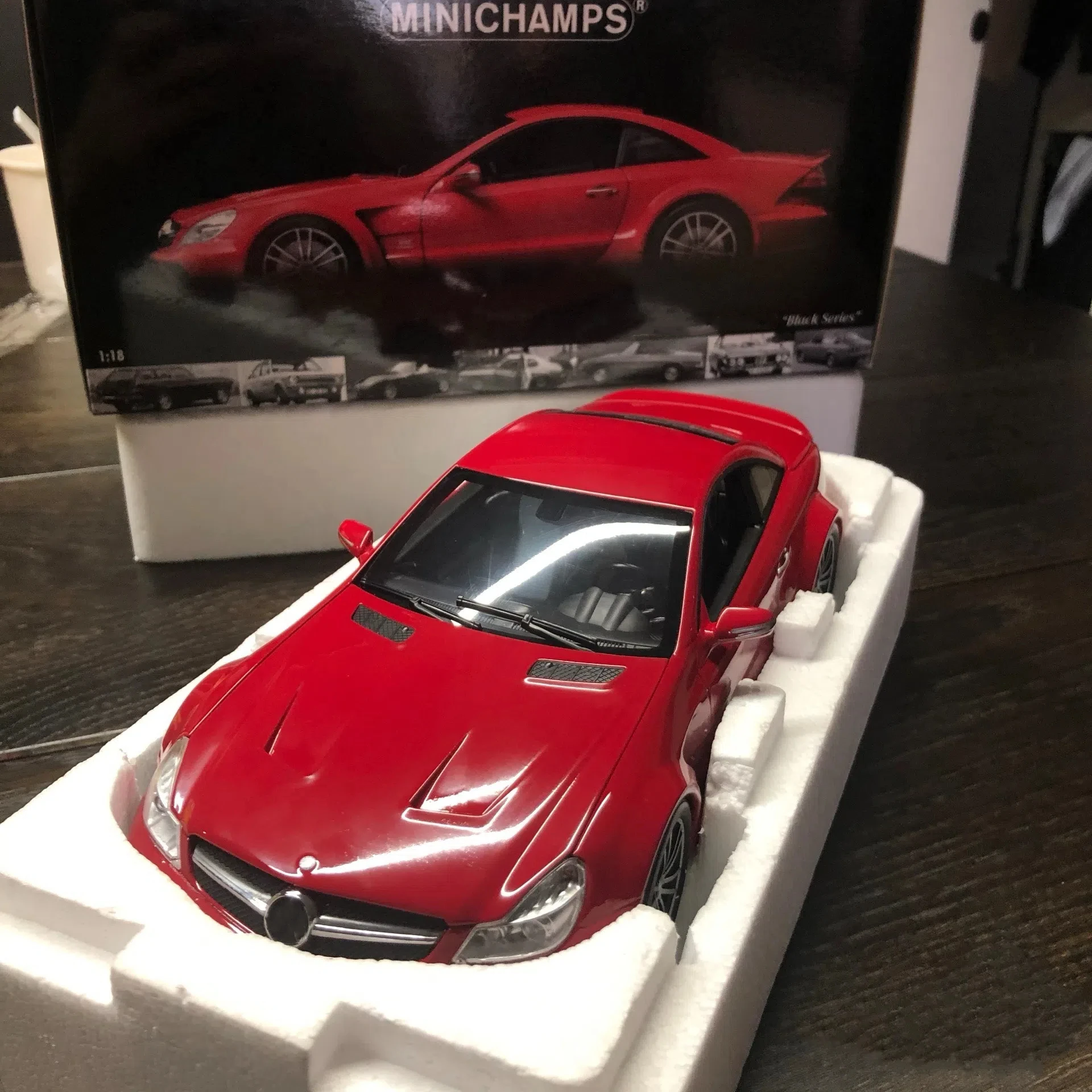 Minichamps 1:18 SL65 V12 Black Series Simulation Limited Edition All Open Alloy Metal Static Car Model Toy Gift