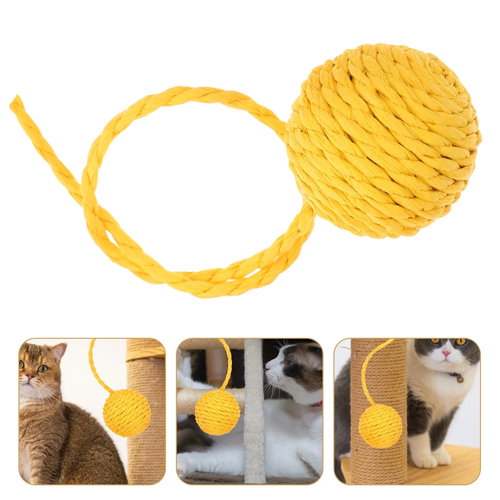 

Cat Scratch Column Accessories Durable Paper Rope Balls Replaceable Tail Toys Climbing Frame Yarn Interactive Pet Rattan