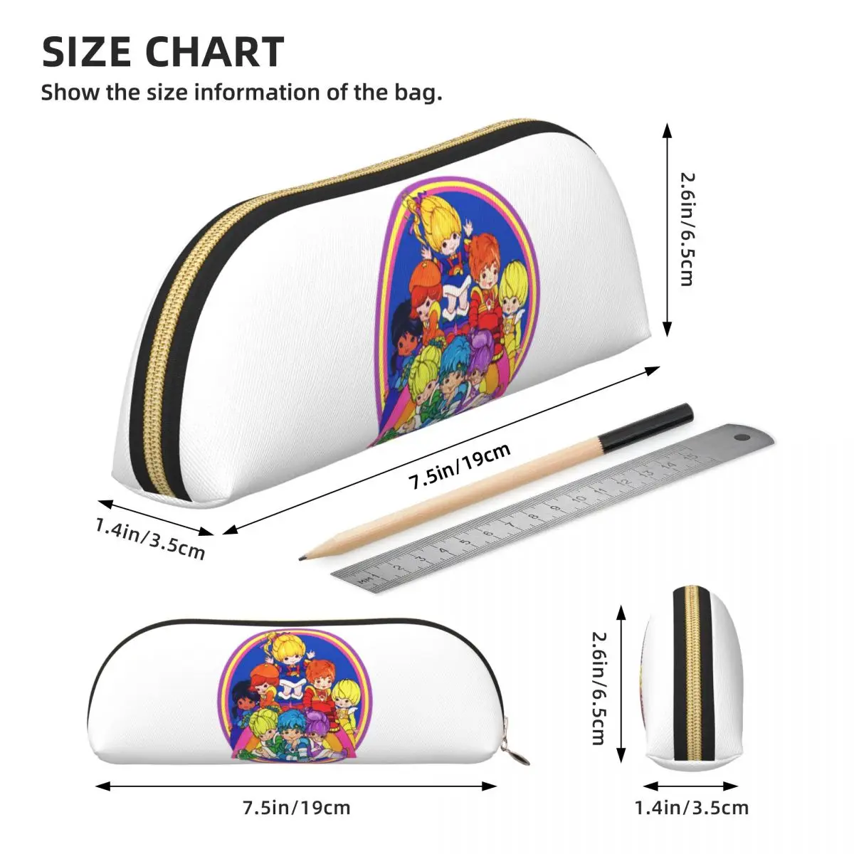Rainbow Brite And Friend Pencil Cases Pen Holder Storage Stationery Supplies Large Storage Pen Box Pencil Bag for Boy Girl Gifts