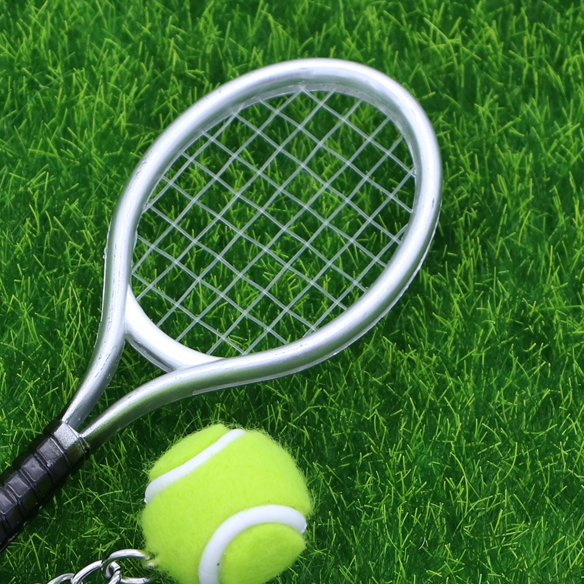 

Tennis Racket Keychain Pendant Charm Mini Keychains Favors Ornament Plastic