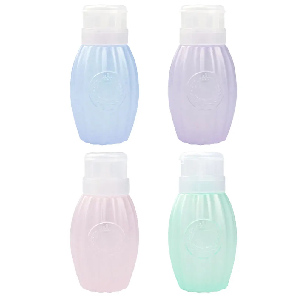 

4 Pcs Press Storage Bottles Plastic with Pump Refillable Lotion