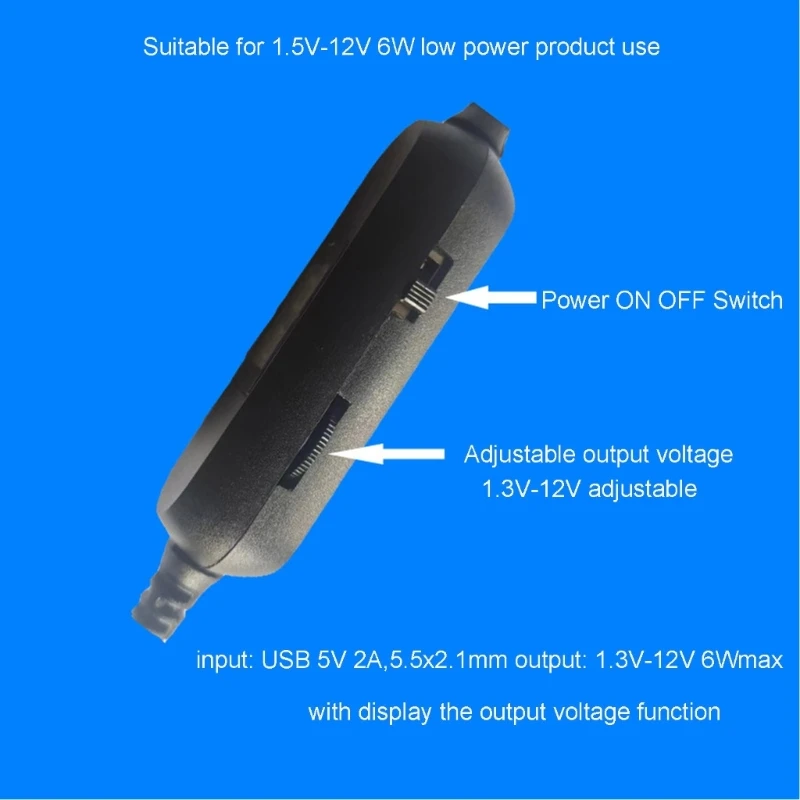 USB 5V to 1.5V-12V USB Step Up Converter Cable Line