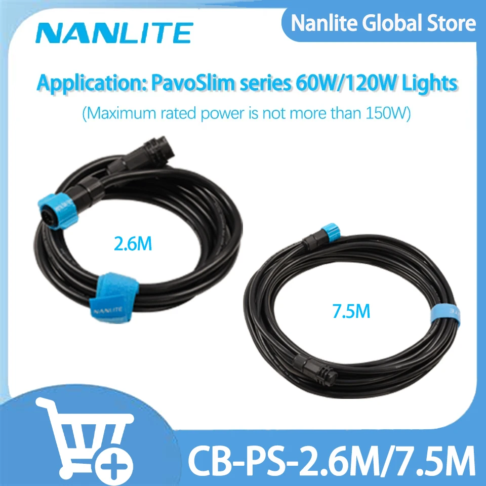 

Nanlite 2.6m 7.5m PavoSlim DC Connection Cable 10-Core Cable CB-PS-2.6M CB-PS-7.5M for PavoSlim Series 60W 120W Lights