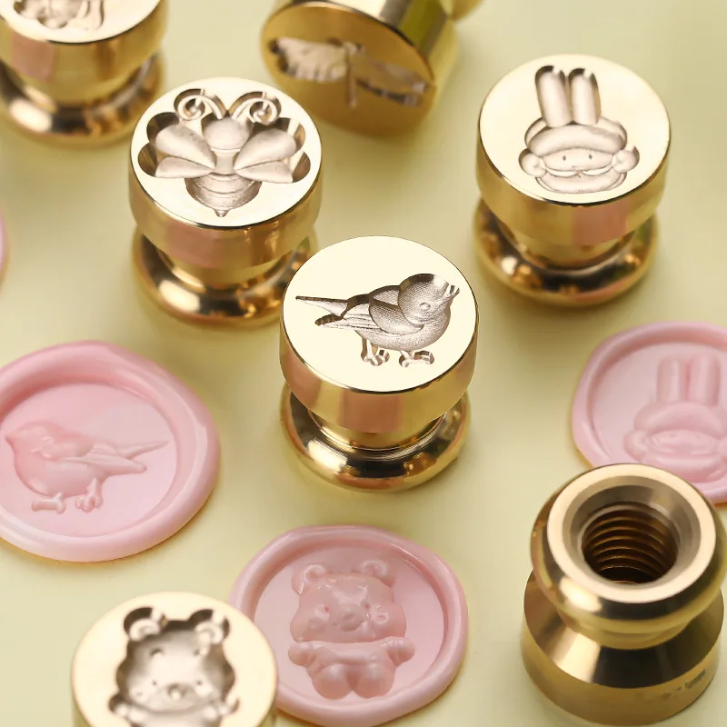 Seal Wax Stamps Head 3D Carving Animal Pattern Brass Copper For DIY Scrapbooking Envelope Invitation Gifts Crafts Decoration