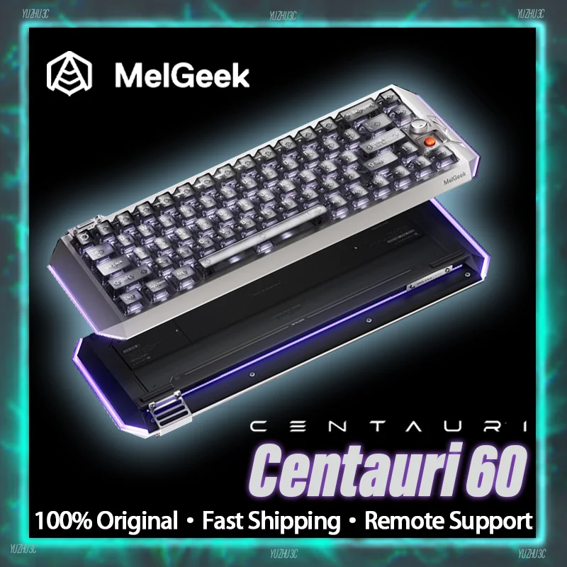 

MelGeek Centauri 60 HE Gaming Keyboard 8kHz Polling Rate Levitating Design with Control Knob RT 0.01mm Parallel 5-MCU Tech