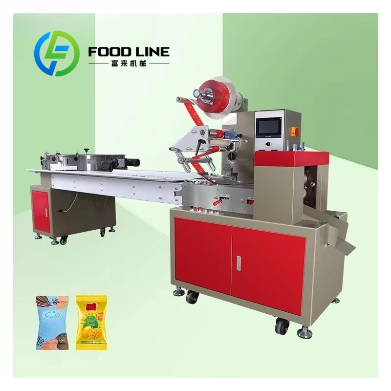 FL-800T Automatic Horizontal Stainless Steel Bread Biscuit Candy Factory Commercial High Speed Pillow Packing Machine
