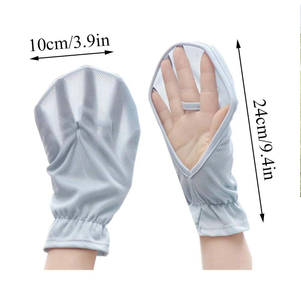 Guantes de malla transpirables, manoplas finas sin dedos, guantes de manga de ciclismo, guantes de protección UV para conducción, guantes de