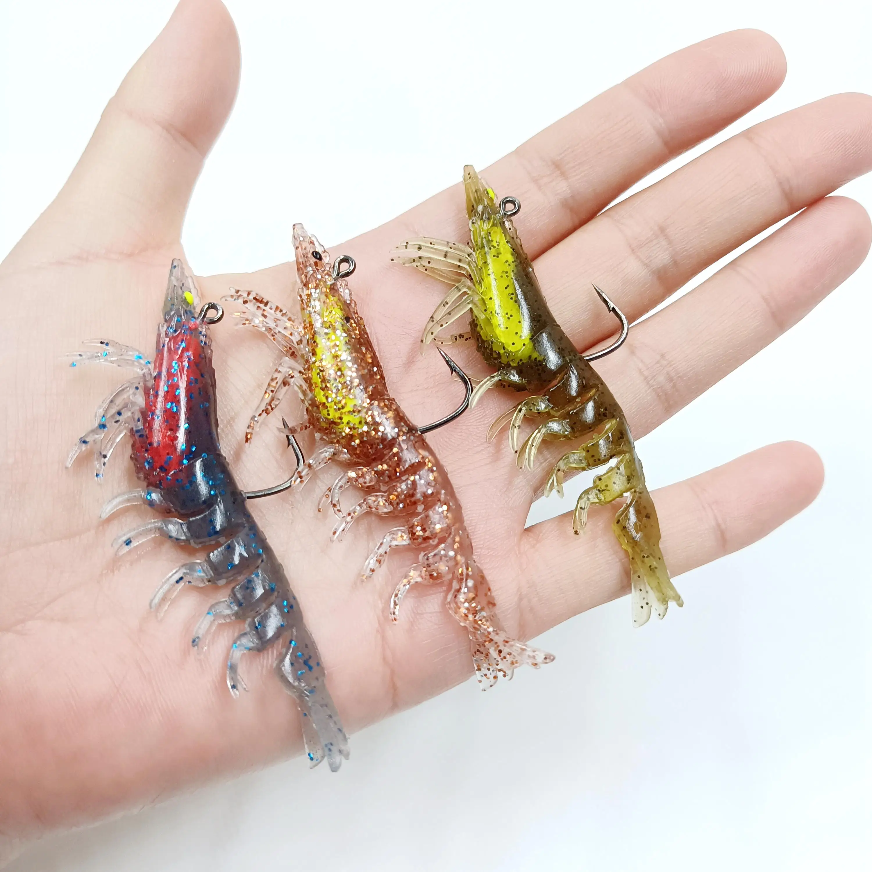 

DUODUOYU 3 шт. 9 см/12 г 8 см/8 г TPE мягкая приманка для рыбалки с креветками свинцовая головка джиги Isca искусственная силиконовая приманка с крючком рыболовные снасти