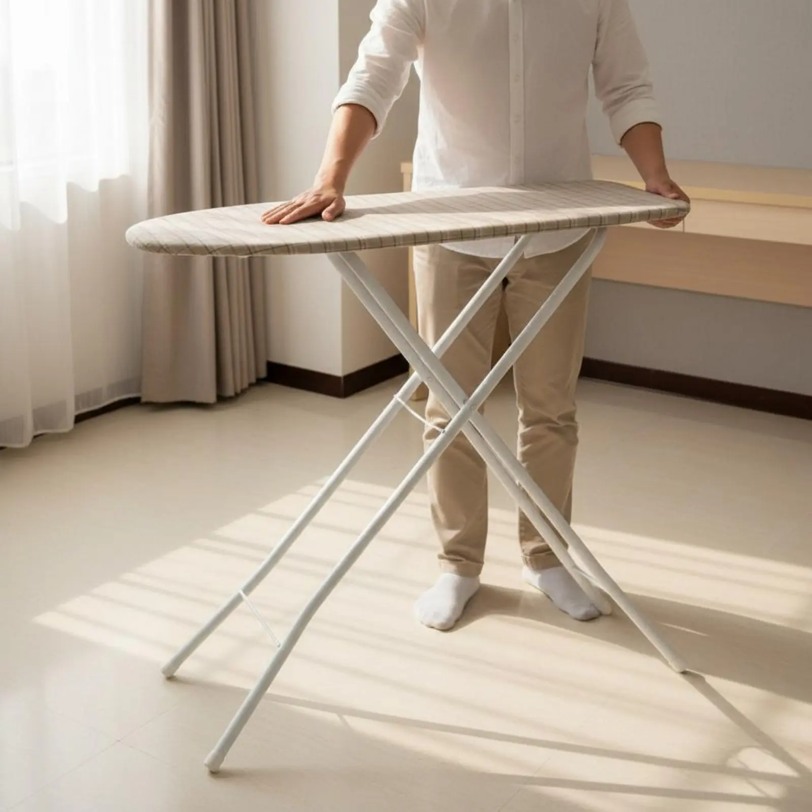 

Folding Ironing Board Sturdy Standing Ironing Board Household Tool Stable Legs Non-Slip for Hotel Room, Home