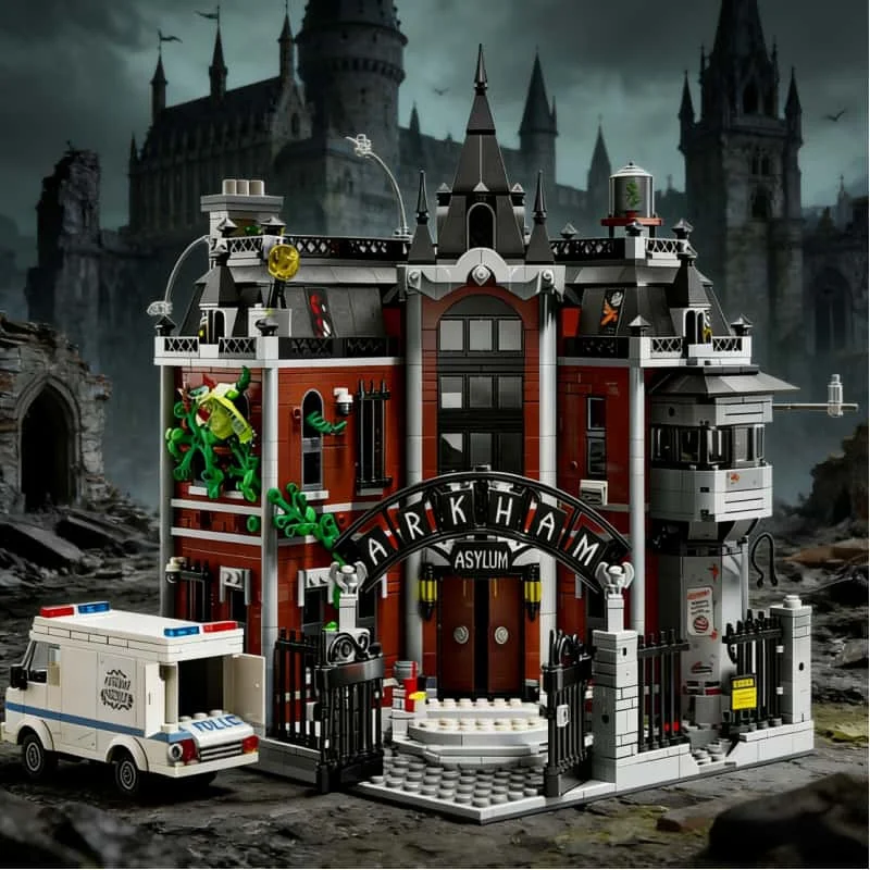 2025 New hero series Arkham Asylum model Building Block Decoration set, Halloween gift, Christmas children's birthday gift