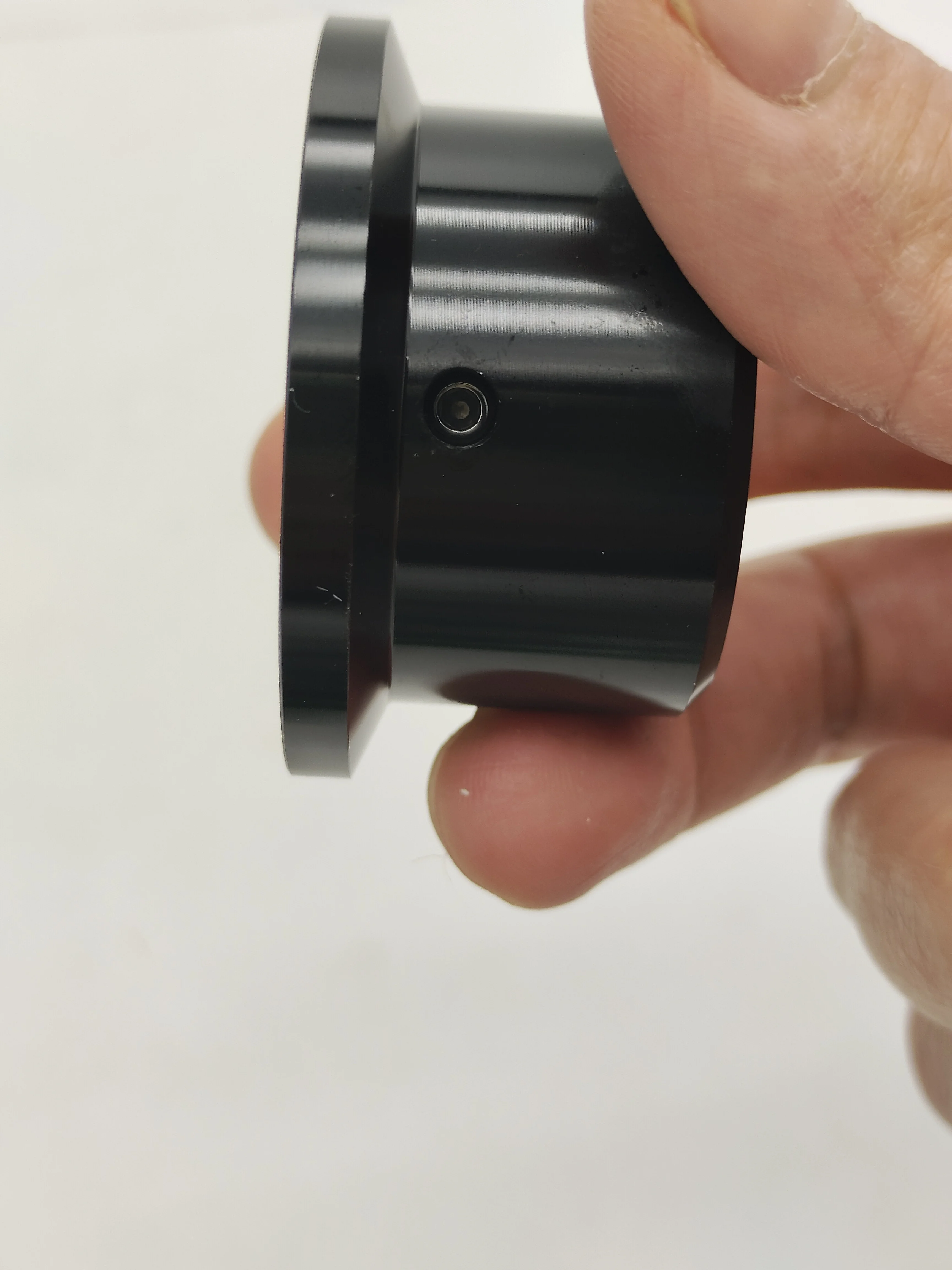 Novo botão de alumínio de 48mm de diâmetro, 1 peça (tipo chapéu de palha), cor preta