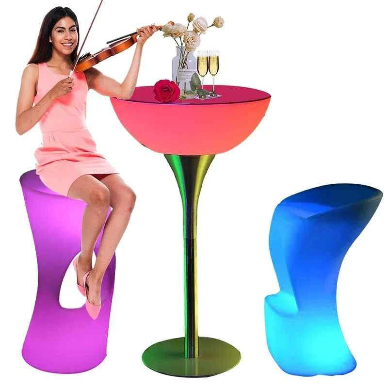 coffee outdoor plastic led light up furniture high cocktail bar tables and chairs for events party wedding nightclub used