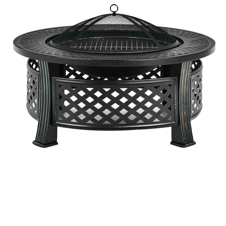 Outdoor Courtyard Powder-Coated 32-inch Brazier Multi-Functional Heating & Fireplace for Winter Ambiance
