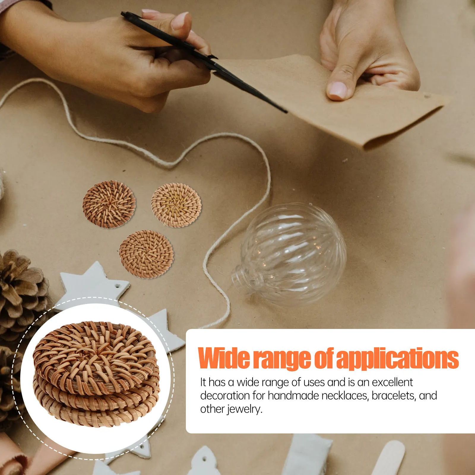 

3pcs Rattan Button Earrings Retro Decorative DIY Jewelry Making Accessories Charm Vines Pendant Safe Durable Practical Handmade