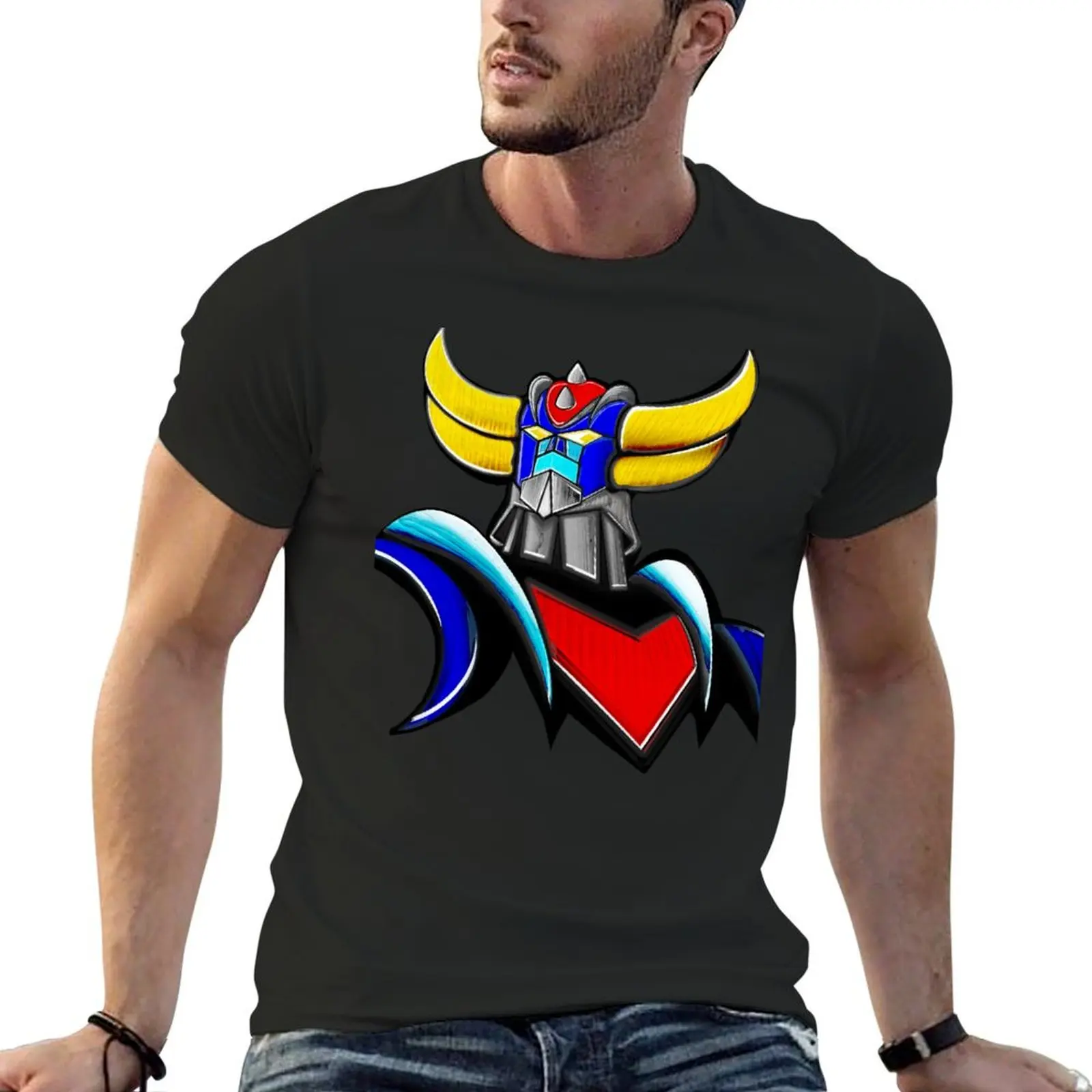 

GOLDORAK figure T-Shirt blacks cotton graphic tees t shirt for men