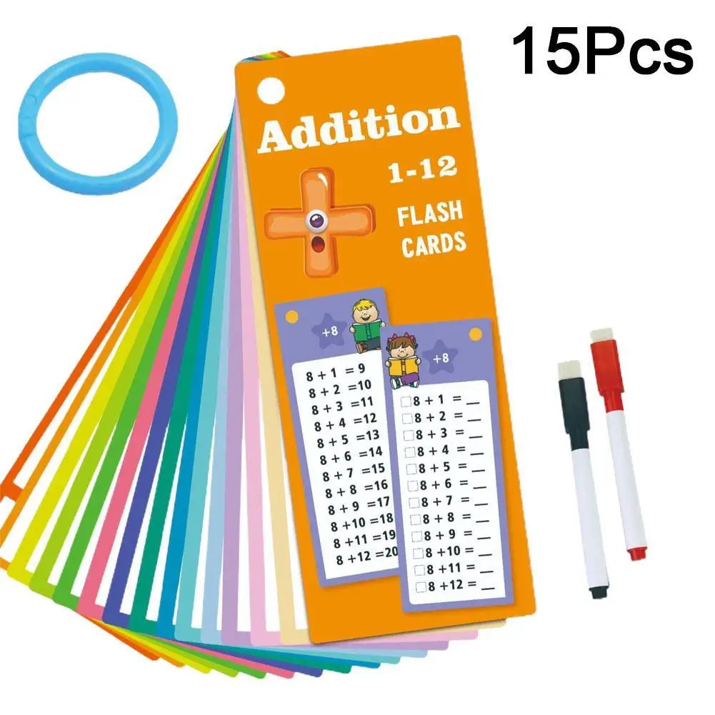 15 SZTUK 1-12 Karty tablicowe do dodawania Karty tablicowe matematyczne Narzędzie do nauki matematyki Montessori Pomoce dydaktyczne do nauki matematyki