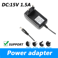 DC 15V 1.5A Power Adapter Switching Power Supply Charger For Monitoring Equipment And Speakers UK Plug AU Plug 5.5*2.1MM