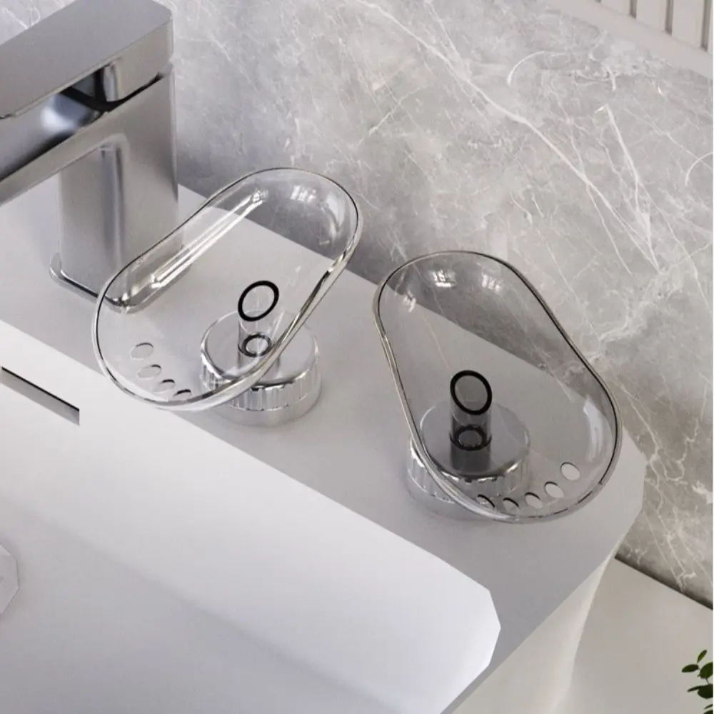 

Suction Cup Tray Self-draining Soap Box Punch-free Plastic Shower Soap Holder Drying Rack Portable Bathroom Soap Dish Toilet