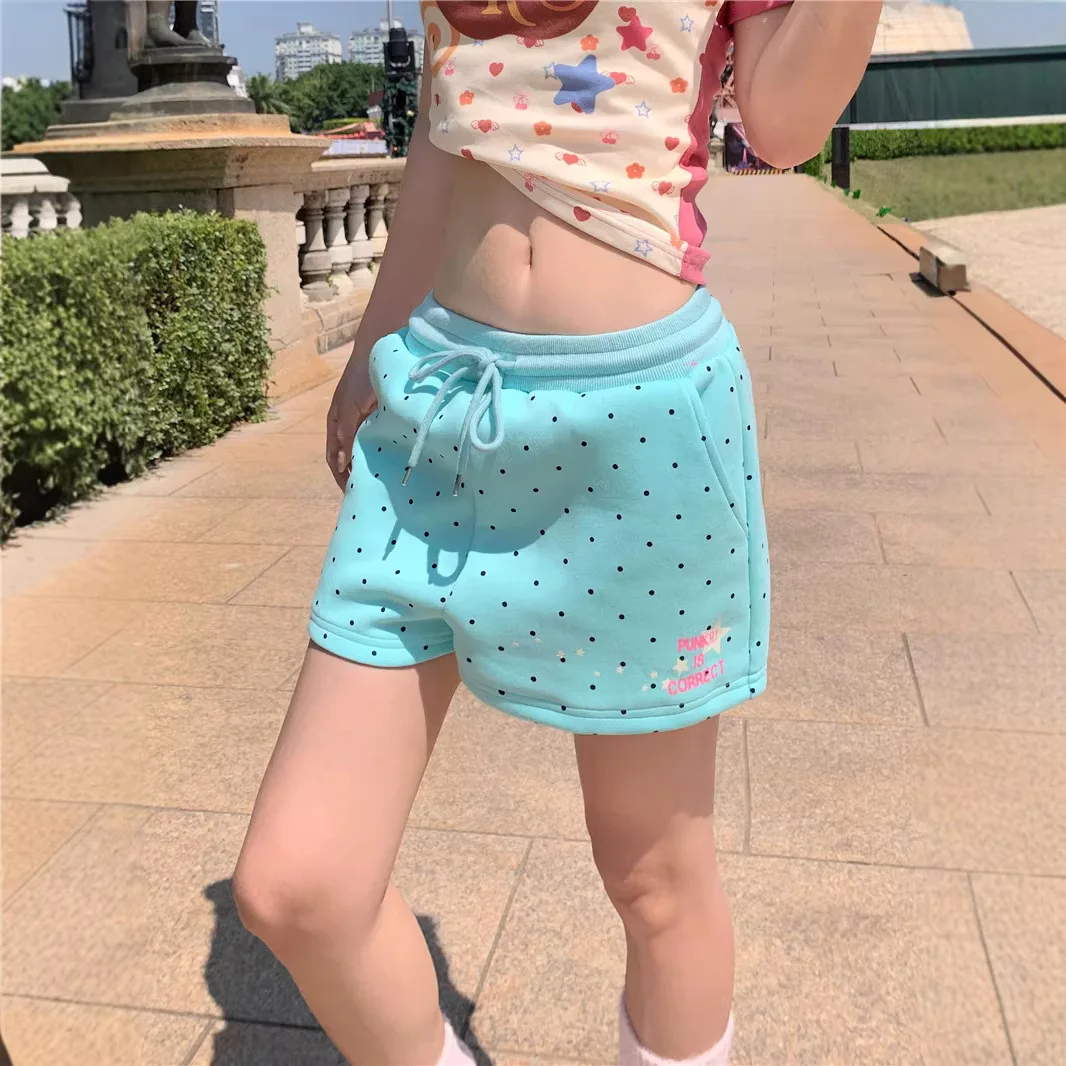 

Three-point Pants Women's Polka Dot Drawstring Elastic Waist 2026 Summer Loose Short Pants
