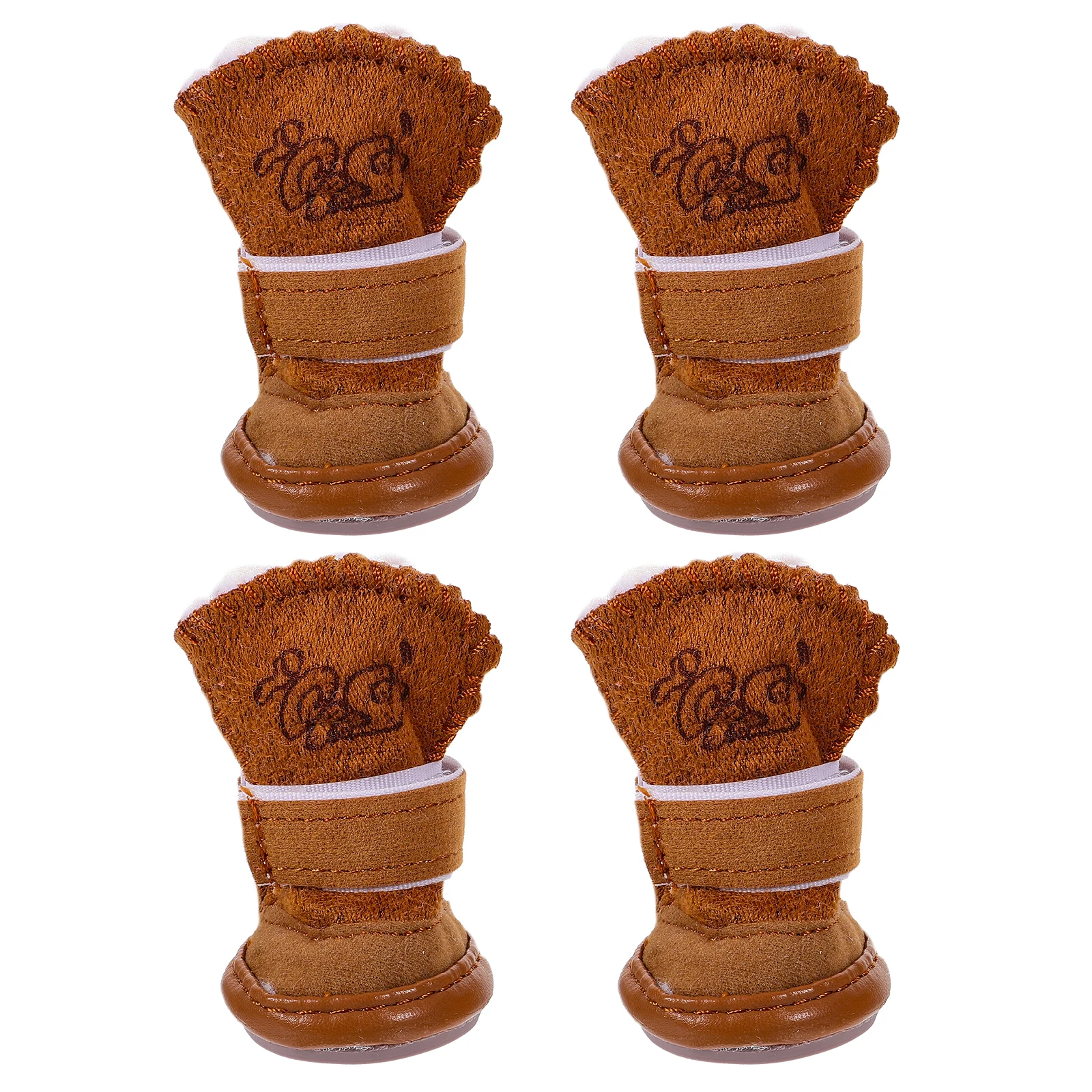 

4pcs Dog Hiking Boots Winter Pet Snow Shoes Anti-Slip Fleece Lined Warm Puppy Boots For Sand Snow Protection Size