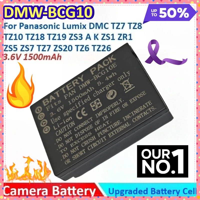 

1500mAh 3.6V DMW-BCG10 Camera Battery +charger for Panasonic Lumix DMC TZ7 TZ8 TZ10 TZ18 ZS5 ZS20 TZ6 TZ26 TZ19 ZS3 A K ZS1 ZR1