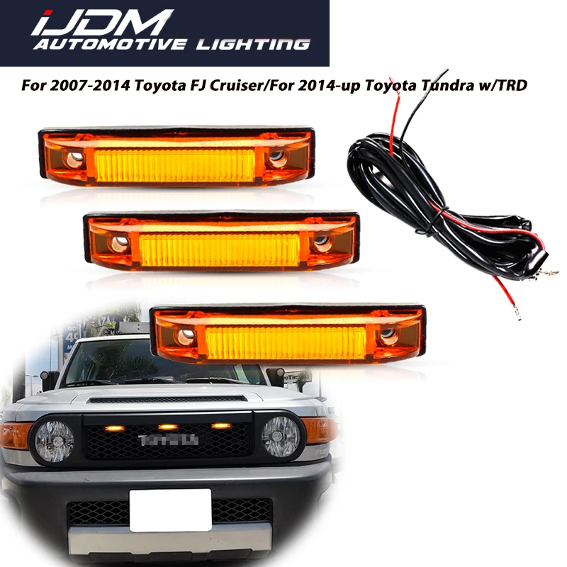 

For 2007-2014 Toyota FJ Cruiser/For 2014-up Toyota Tundra w/TRD Pro Grill LED Center Grille Running Light Parking/Driving Lights