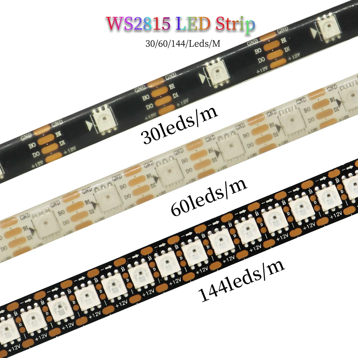 RGBIC WS2815 LED strip Smart Programmable led Lighting lamp 30/60/144leds/m Individually Addressable Led light Controller kits