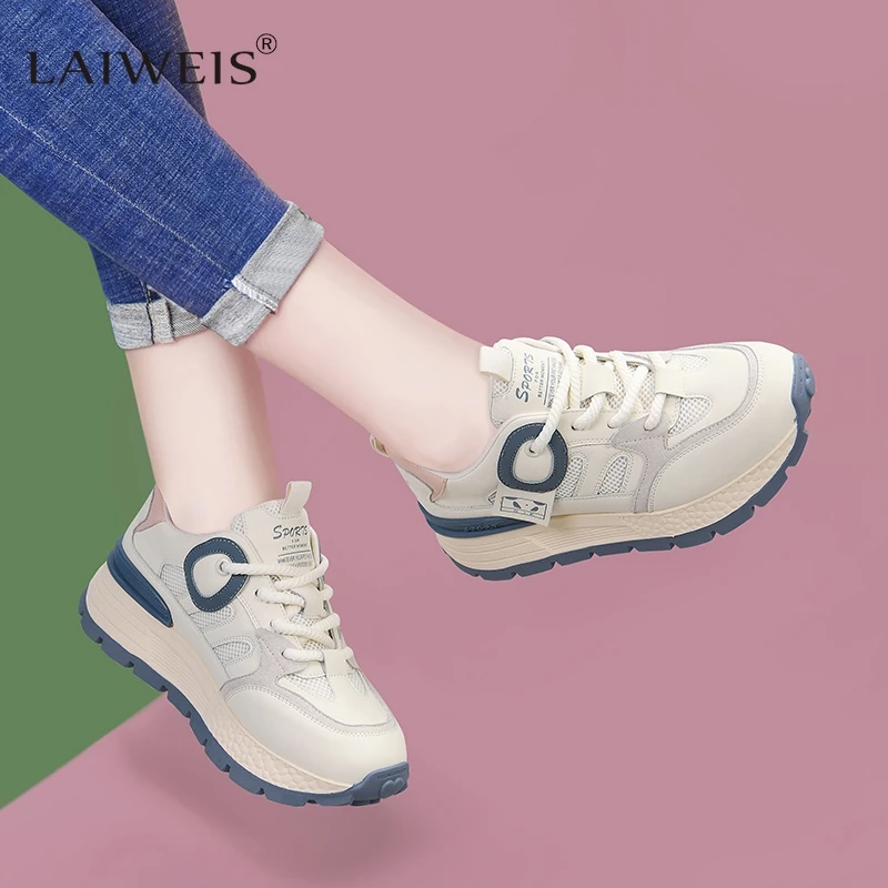 Luxury Brand Retro Flat Platforms Women Sneakers Outdoor Non Slip Ladies Casual Sports Shoes Students Leather Shoes Woman