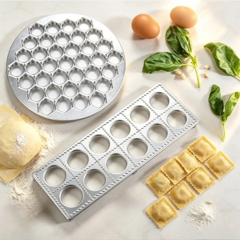 Russian Ravioli Maker Aluminum Alloy Russian Dumpling Maker, Dishwasher Pelmeni Making Tool for Home Restaurant Kitchen Supplies